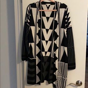 Black and gray cardigan